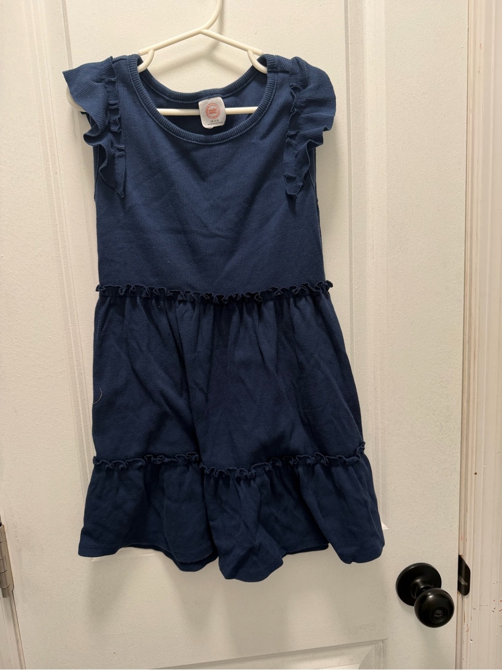 wonder nation Navy Ruffle Tiered Knit Dress